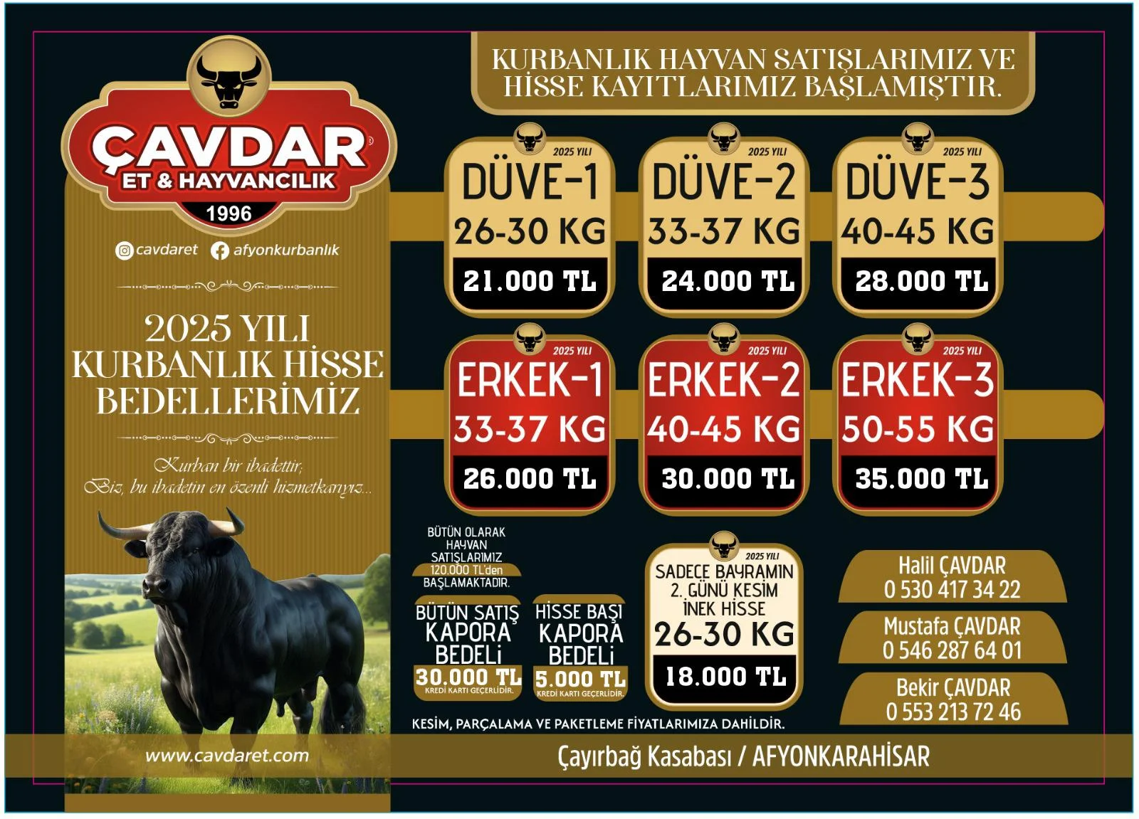 Afyon Kurbanlık | Online Adaklık Kurban | Akika Kurbanı | Şükür Kurbanı | Afyon Adaklık Kurban