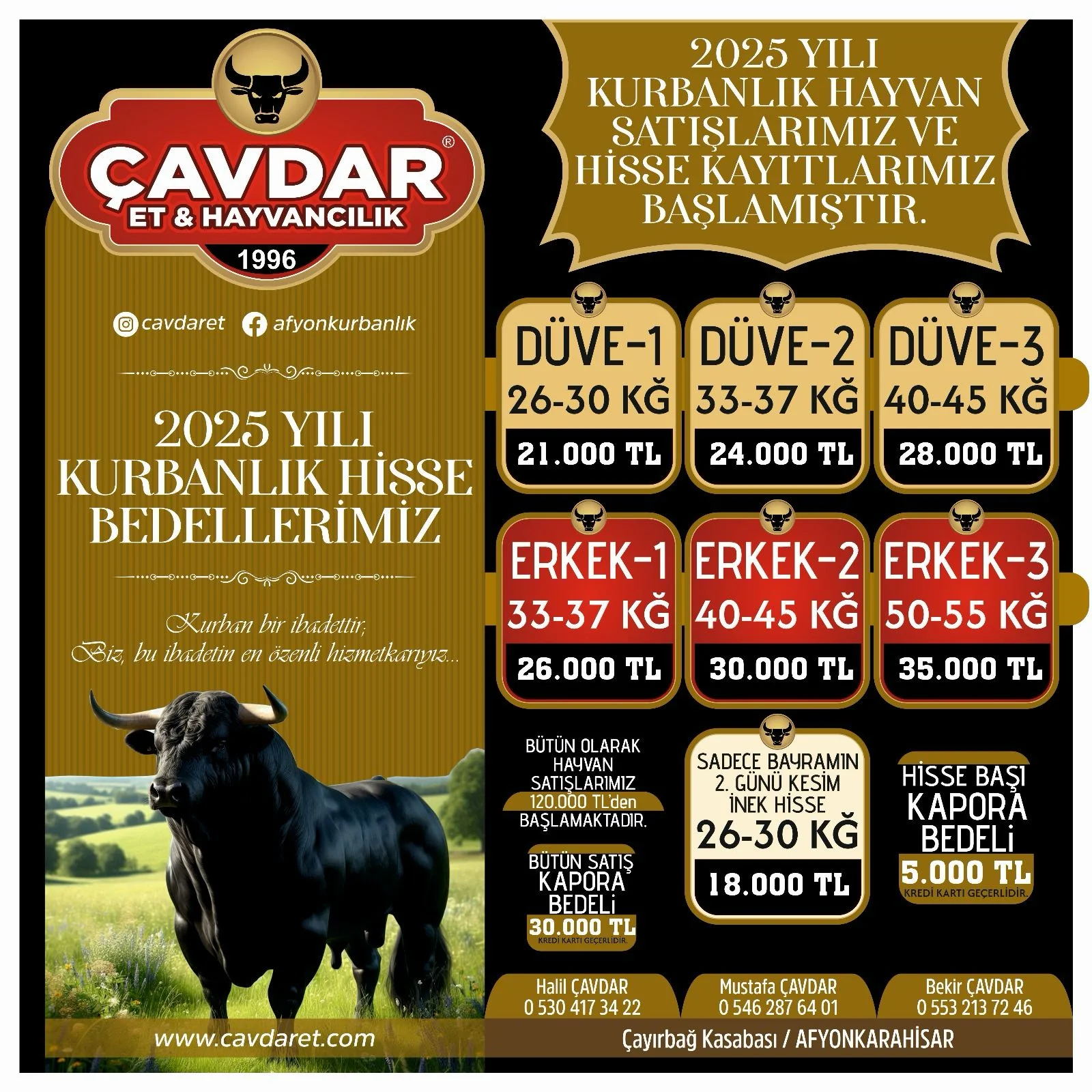 Afyon Kurbanlık | Online Adaklık Kurban | Akika Kurbanı | Şükür Kurbanı | Afyon Adaklık Kurban